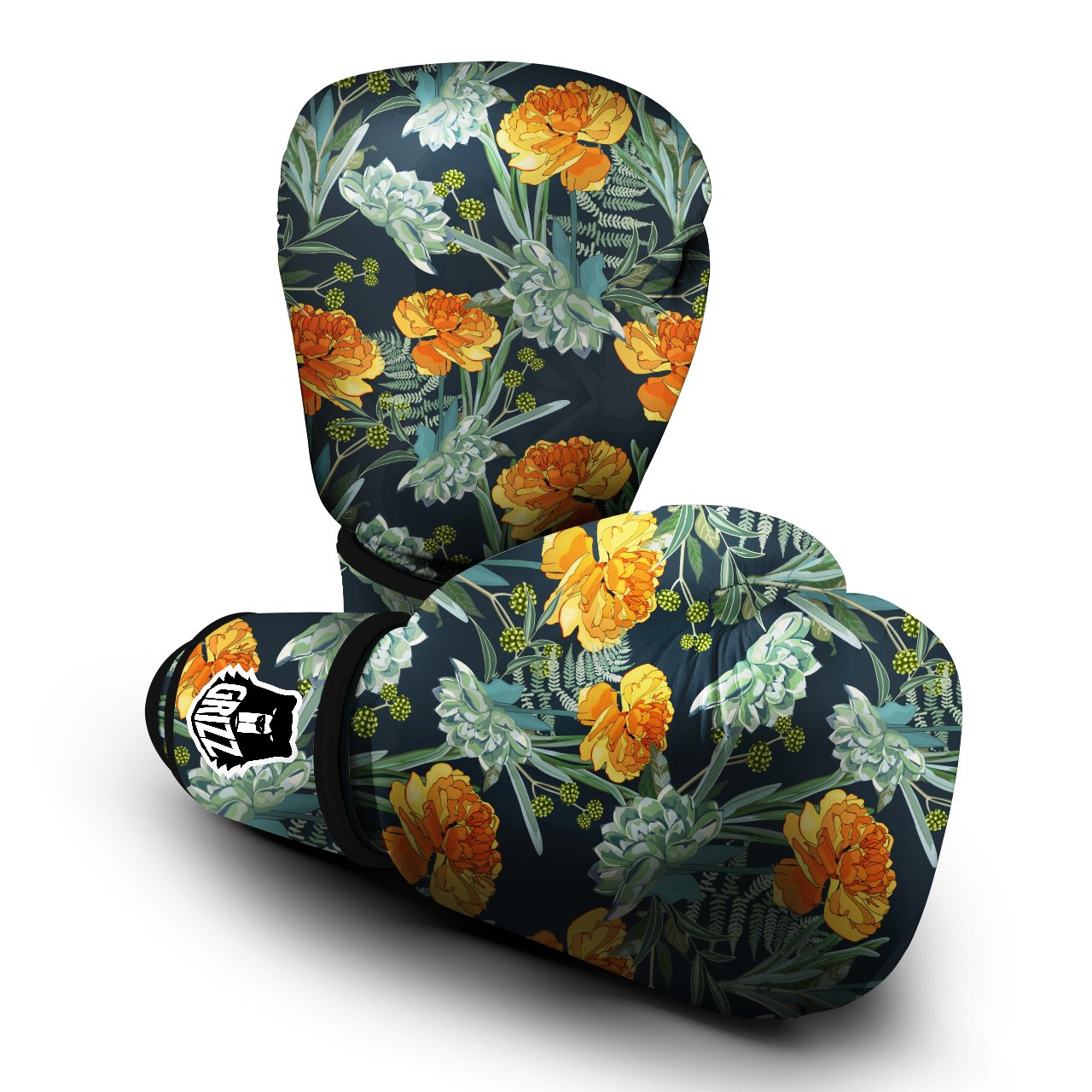 Tulip Spring Yellow Print Pattern Boxing Gloves-grizzshop