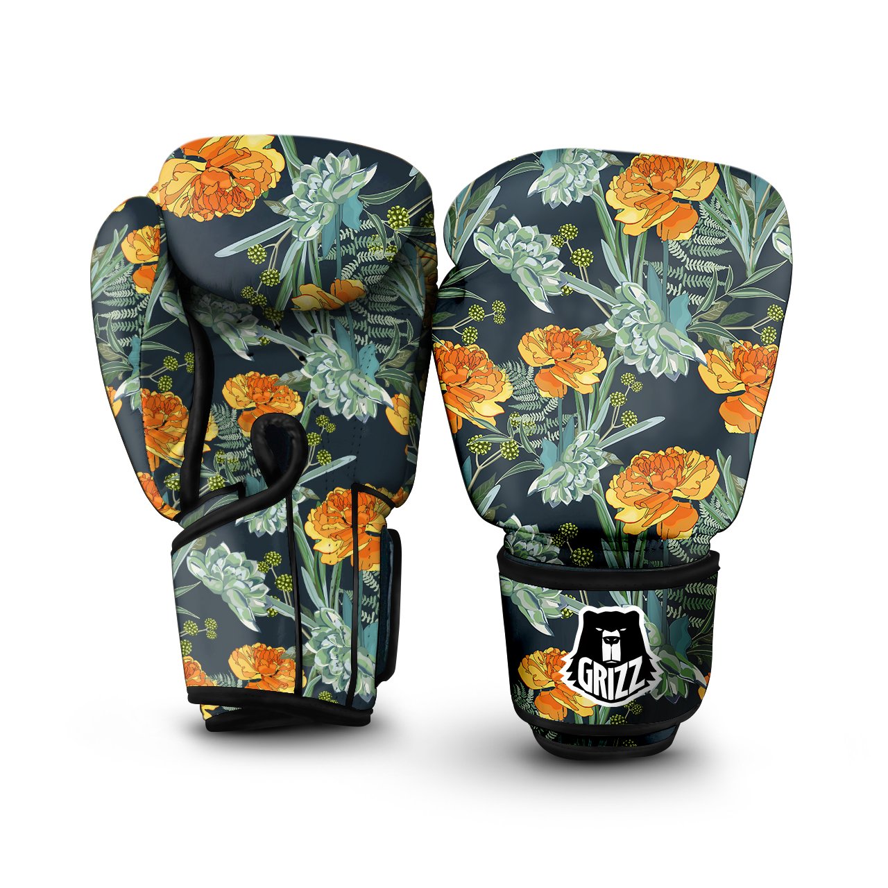 Tulip Spring Yellow Print Pattern Boxing Gloves-grizzshop