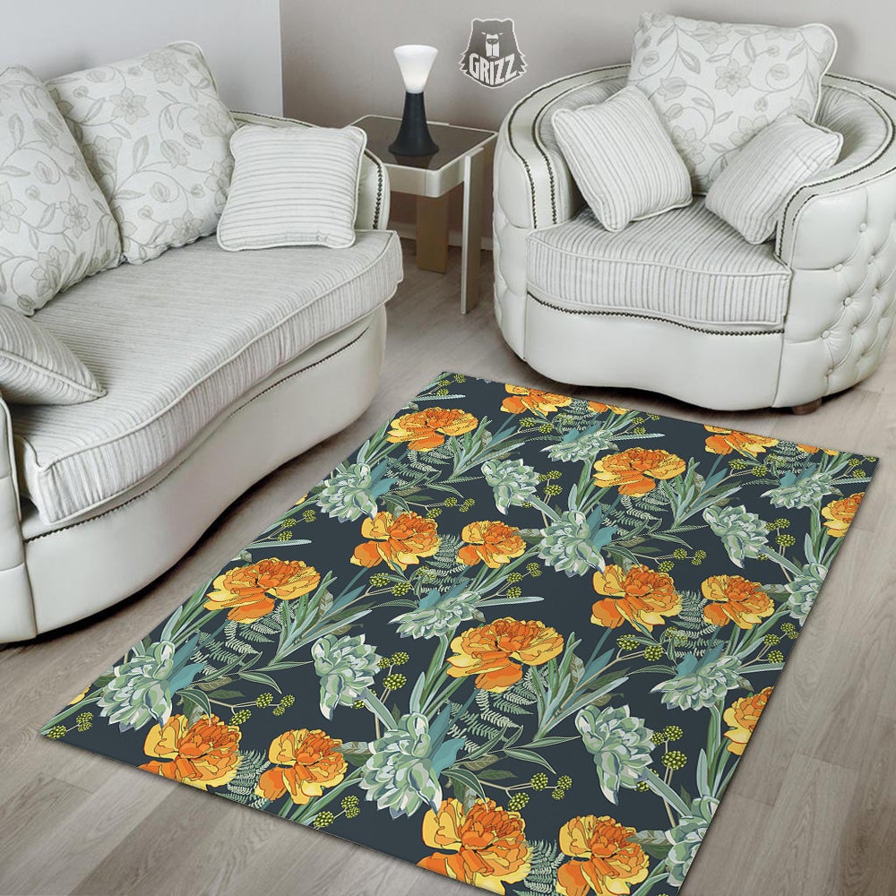 Tulip Spring Yellow Print Pattern Floor Mat-grizzshop