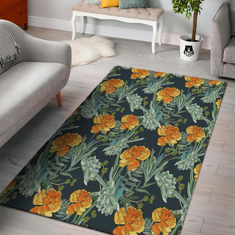 Tulip Spring Yellow Print Pattern Floor Mat-grizzshop