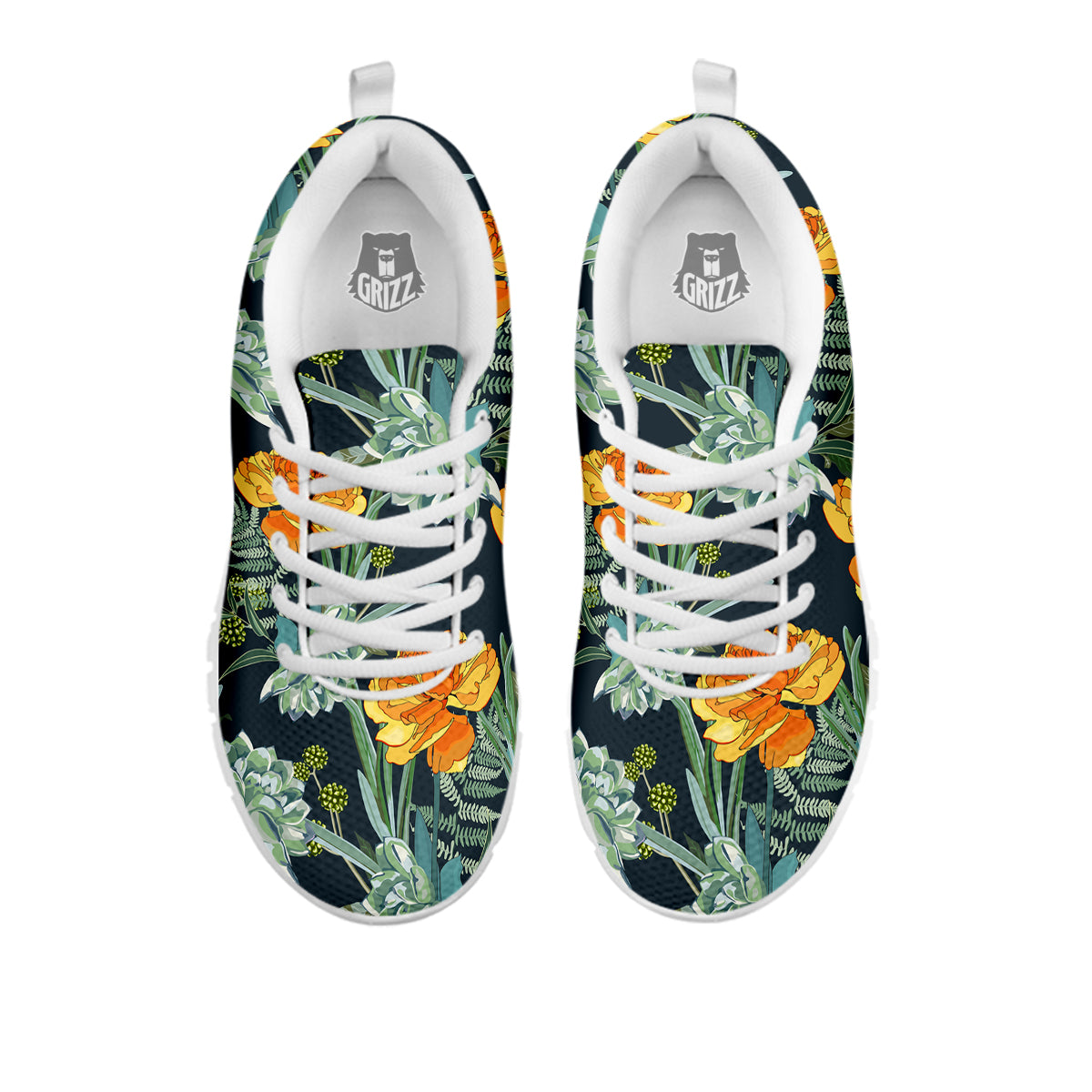 Tulip Spring Yellow Print Pattern White Sneaker-grizzshop