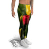 Tulip Yellow And Red Print Men's Leggings-grizzshop