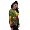 Tulip Yellow And Red Print Women's Bomber Jacket-grizzshop