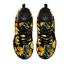 Tulip Yellow Print Pattern Black Sneaker-grizzshop