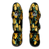 Tulip Yellow Print Pattern Muay Thai Shin Guards-grizzshop