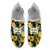 Tulip Yellow Print Pattern White Athletic Shoes-grizzshop