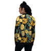 Tulip Yellow Print Pattern Women's Bomber Jacket-grizzshop