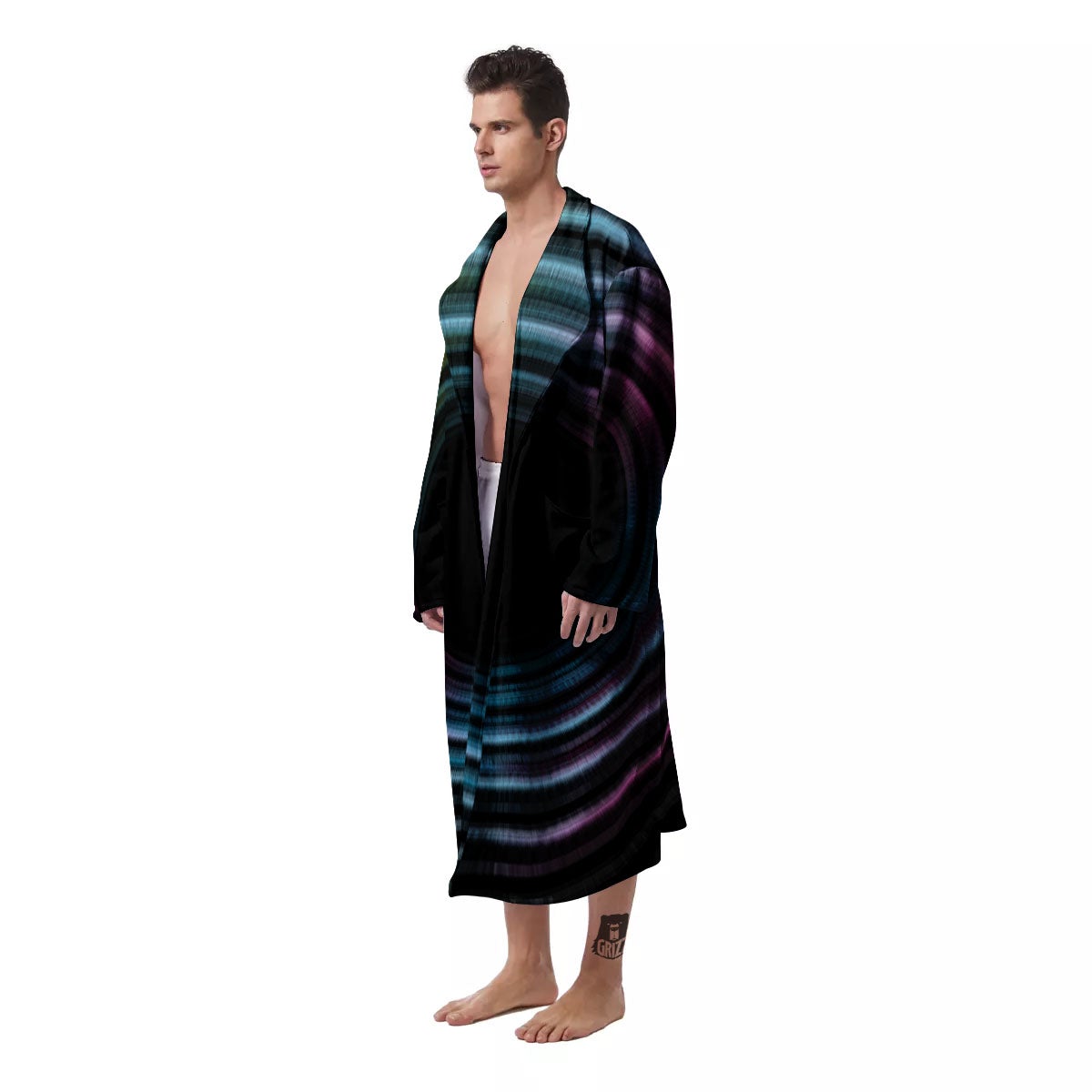 Tunnel Lights Teal And Pink Print Men's Robe-grizzshop