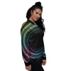 Tunnel Lights Teal And Pink Print Women's Bomber Jacket-grizzshop