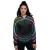 Tunnel Lights Teal And Pink Print Women's Bomber Jacket-grizzshop