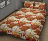 Turkey Thankgiving Pattern Print Bed Set Quilt-grizzshop