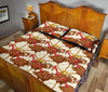 Turkey Thankgiving Pattern Print Bed Set Quilt-grizzshop