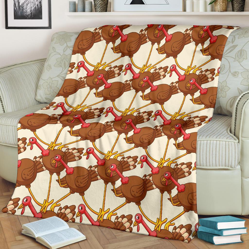 Turkey Thankgiving Pattern Print Blanket-grizzshop