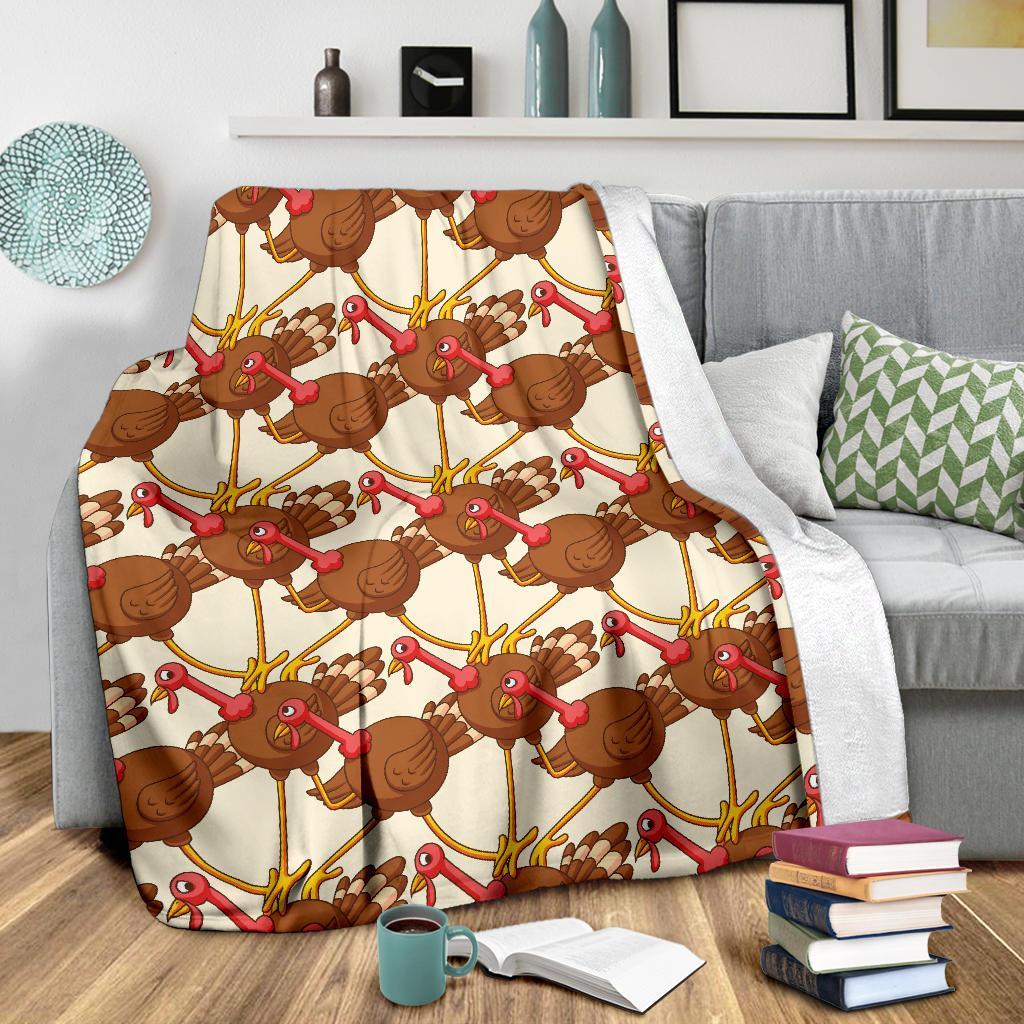 Turkey Thankgiving Pattern Print Blanket-grizzshop