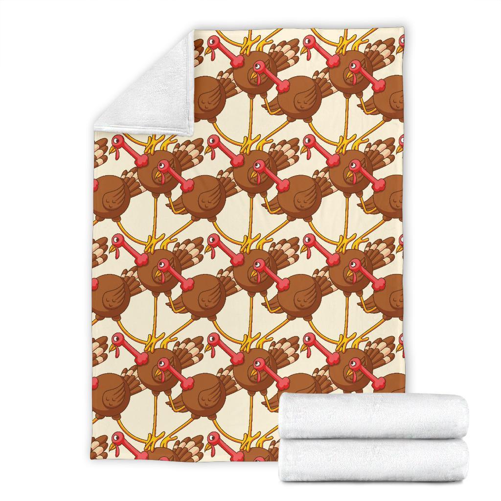 Turkey Thankgiving Pattern Print Blanket-grizzshop