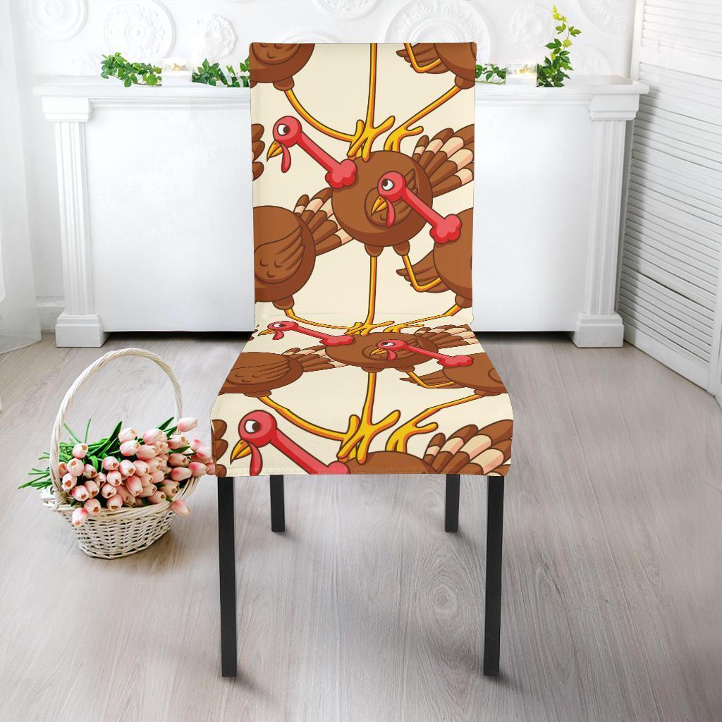 Turkey Thankgiving Pattern Print Chair Cover-grizzshop