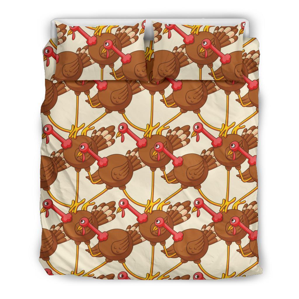 Turkey Thankgiving Pattern Print Duvet Cover Bedding Set-grizzshop