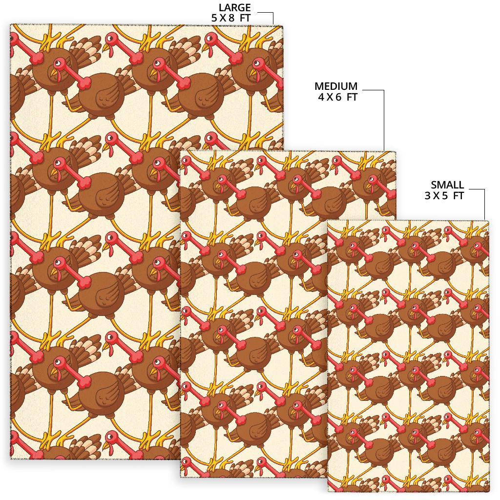 Turkey Thankgiving Pattern Print Floor Mat-grizzshop