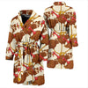 Turkey Thankgiving Pattern Print Men Long Robe-grizzshop