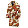 Turkey Thankgiving Pattern Print Men Long Robe-grizzshop