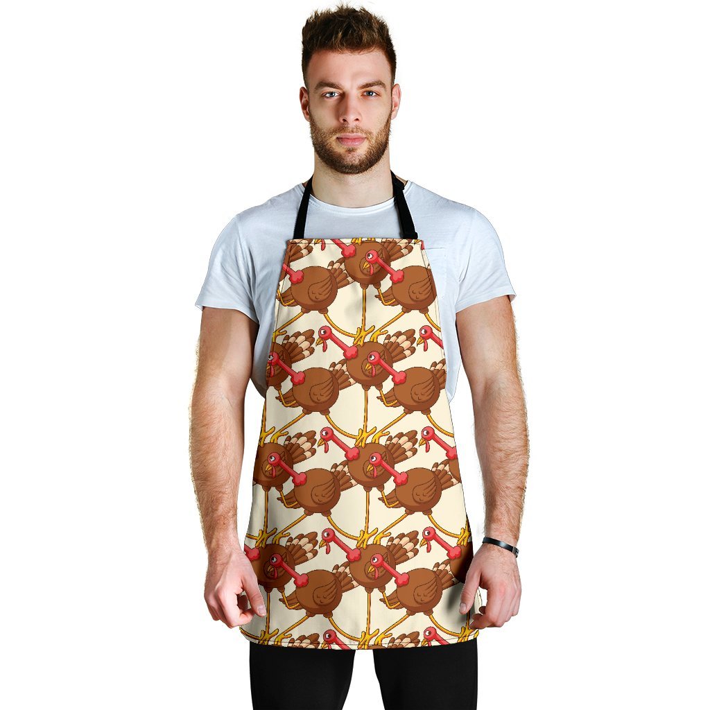 Turkey Thankgiving Pattern Print Men's Apron-grizzshop