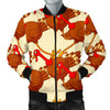 Turkey Thankgiving Pattern Print Men's Bomber Jacket-grizzshop