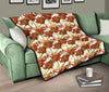 Turkey Thankgiving Pattern Print Quilt-grizzshop