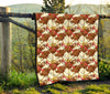 Turkey Thankgiving Pattern Print Quilt-grizzshop