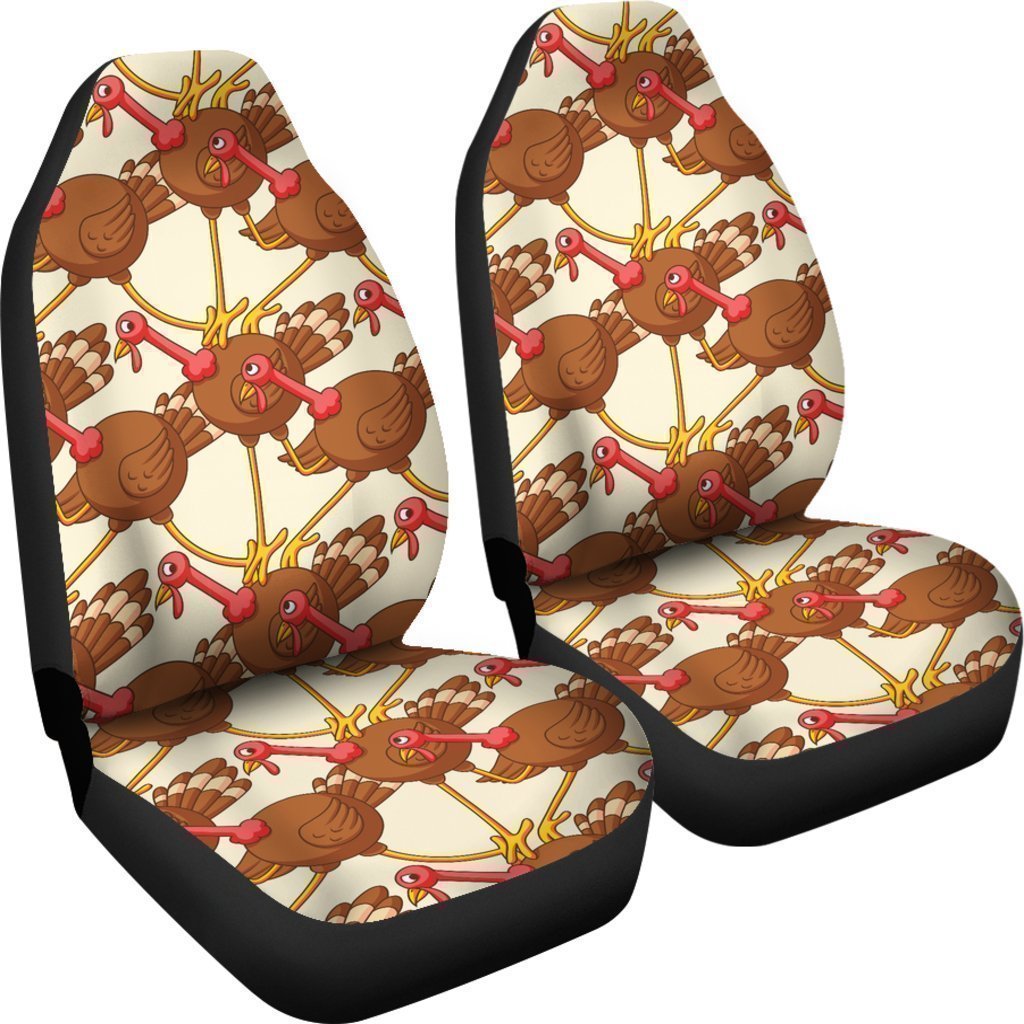 Turkey Thankgiving Pattern Print Universal Fit Car Seat Covers-grizzshop