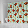 Turkey Thankgiving Print Pattern Bathroom Shower Curtain-grizzshop