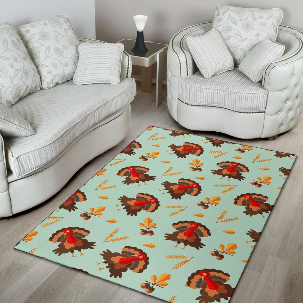 Turkey Thankgiving Print Pattern Floor Mat-grizzshop