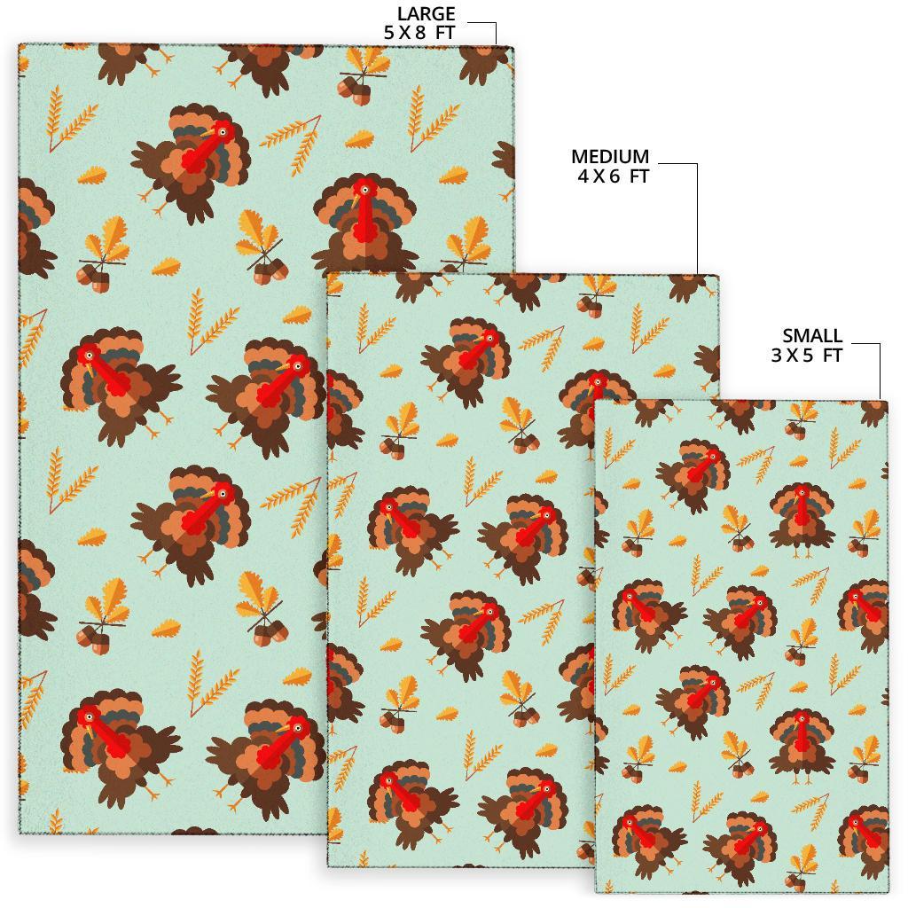 Turkey Thankgiving Print Pattern Floor Mat-grizzshop