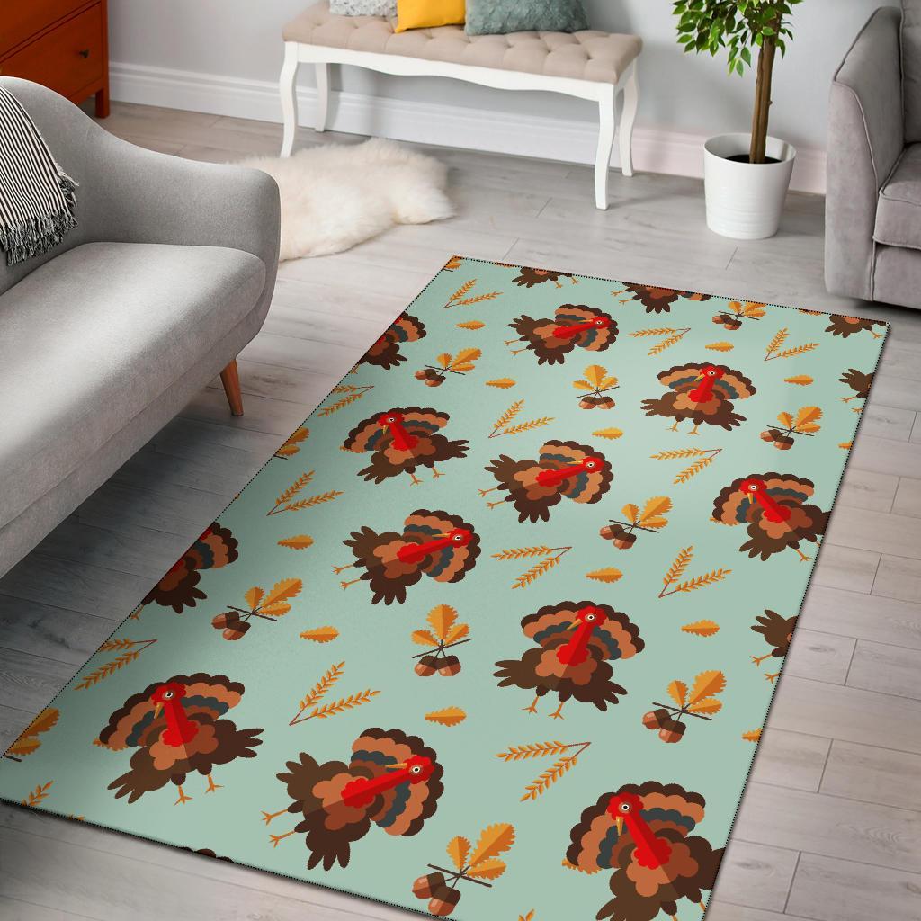 Turkey Thankgiving Print Pattern Floor Mat-grizzshop