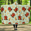 Turkey Thankgiving Print Pattern Hooded Blanket-grizzshop
