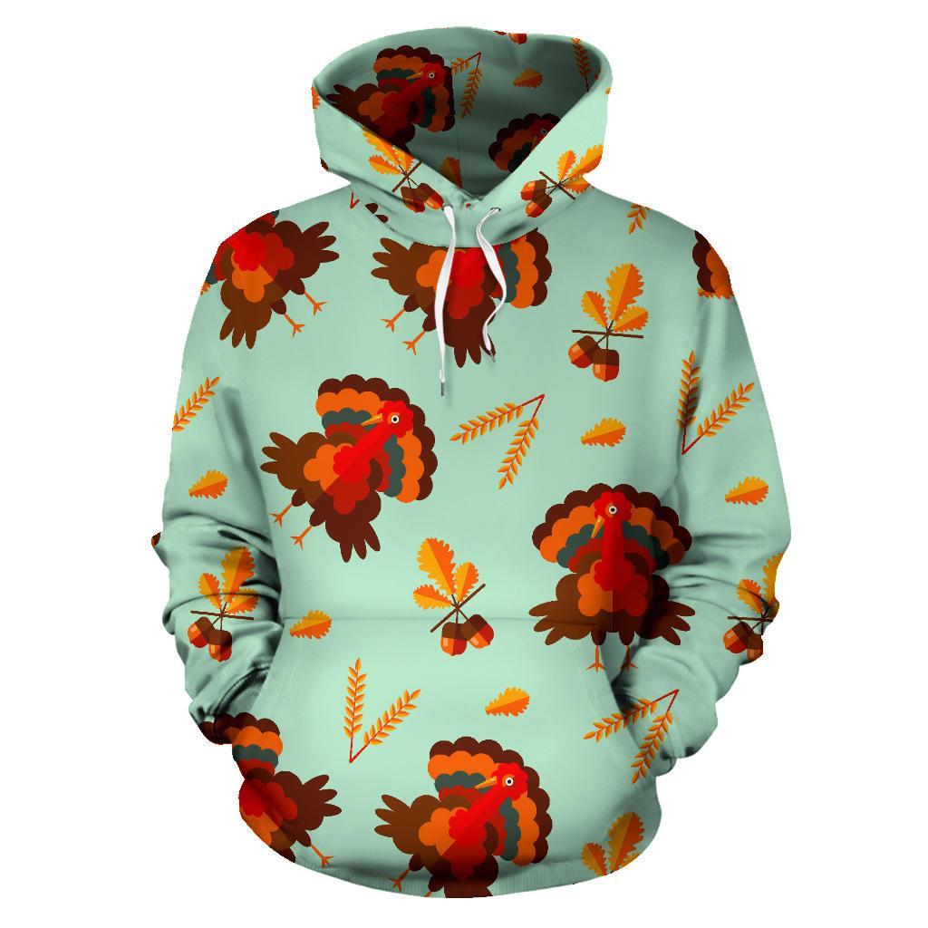 Turkey Thankgiving Print Pattern Men Women Pullover Hoodie-grizzshop