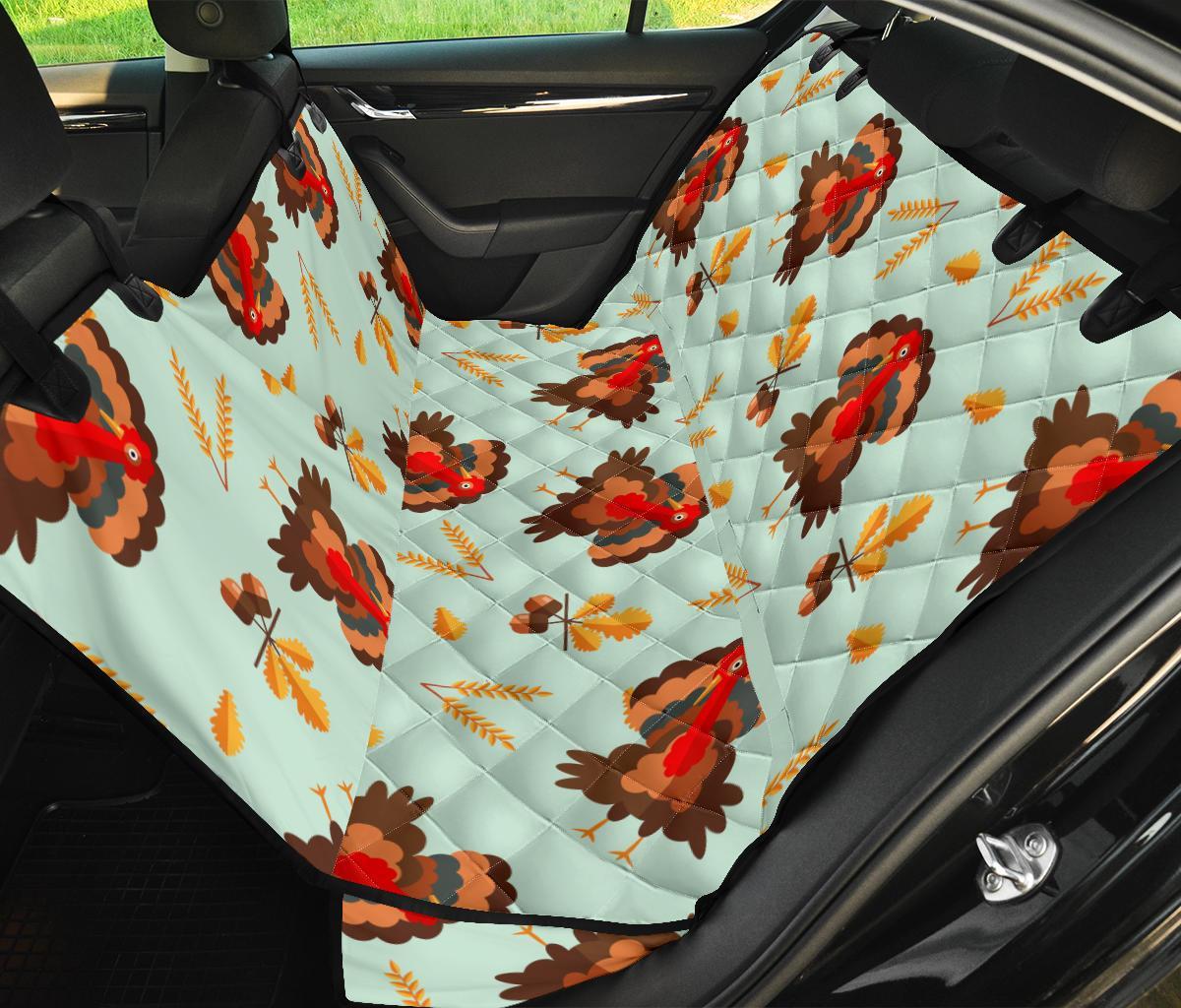 Turkey Thankgiving Print Pattern Pet Car Seat Cover-grizzshop