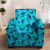 Turquoise Bubble Butterfly Print Armchair Cover-grizzshop