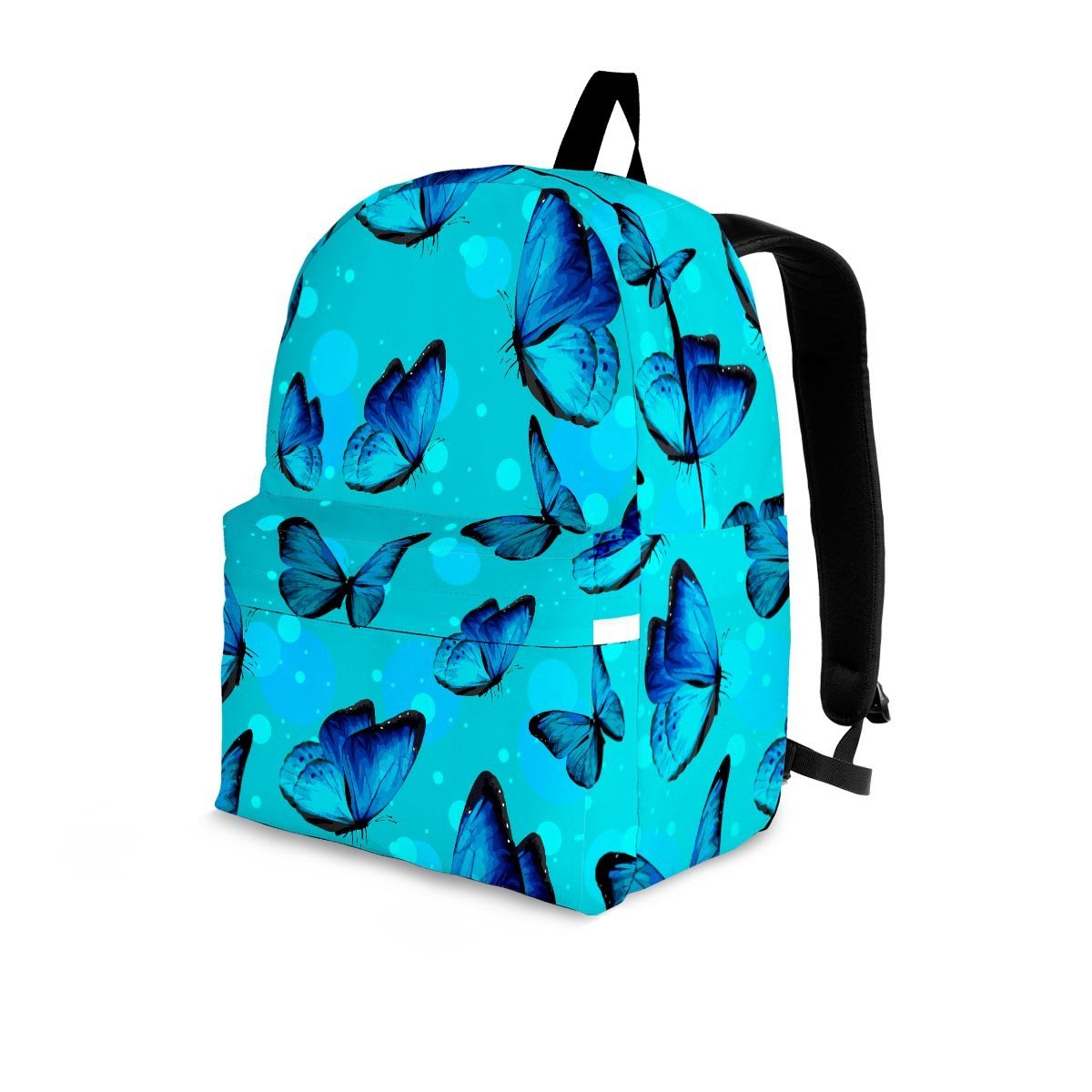 Turquoise Bubble Butterfly Print Backpack-grizzshop