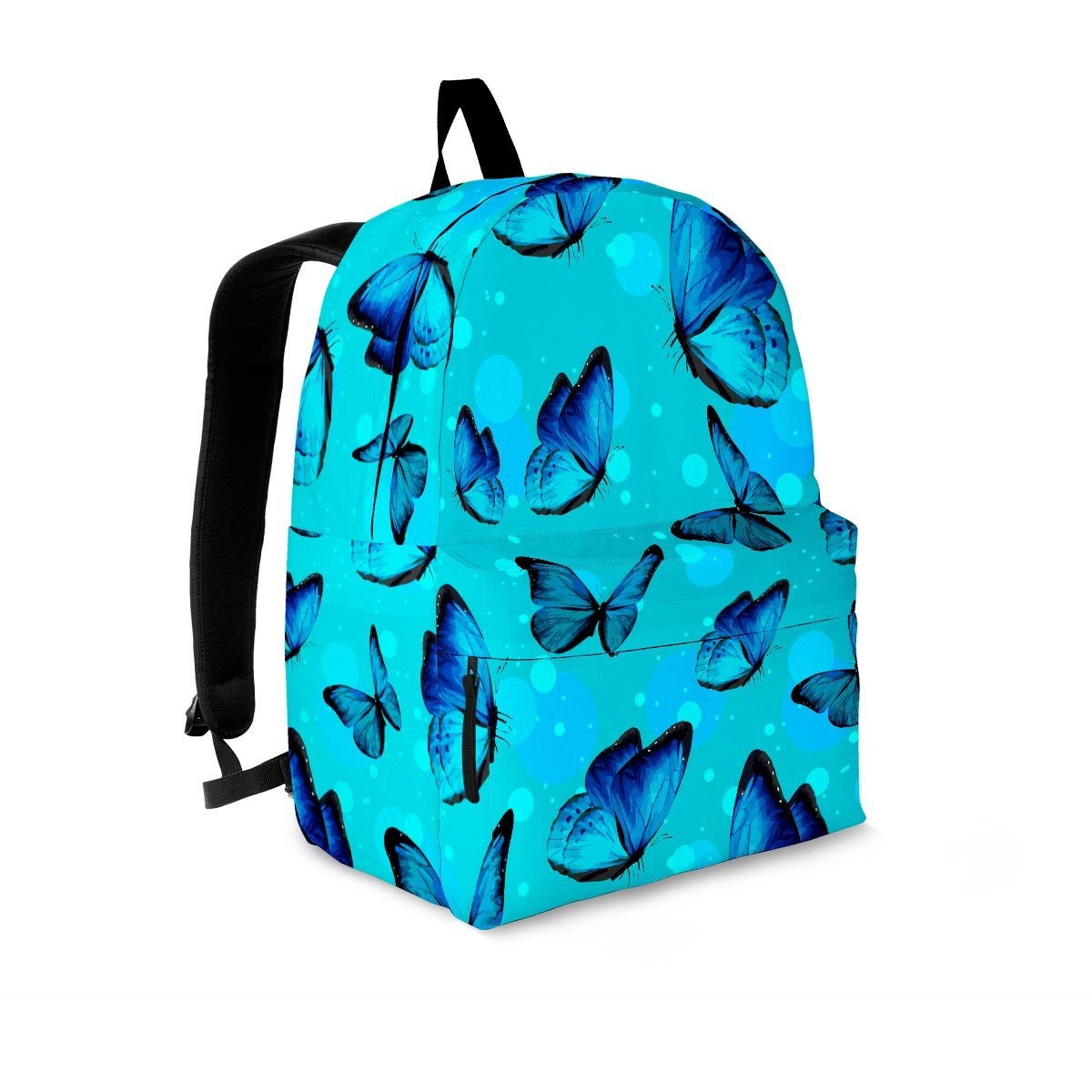 Turquoise Bubble Butterfly Print Backpack-grizzshop