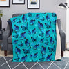 Turquoise Bubble Butterfly Print Blanket-grizzshop