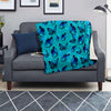 Turquoise Bubble Butterfly Print Blanket-grizzshop