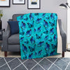 Turquoise Bubble Butterfly Print Blanket-grizzshop