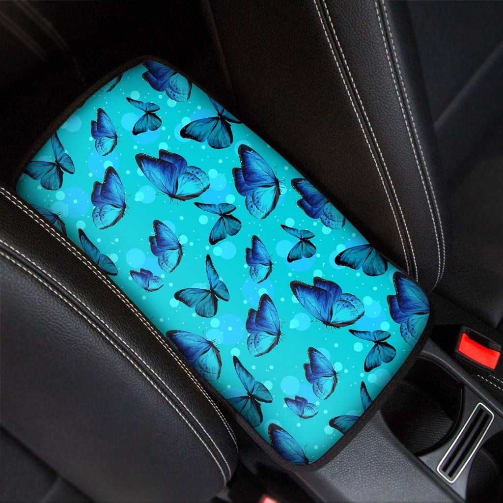 Turquoise Bubble Butterfly Print Car Console Cover-grizzshop