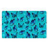 Turquoise Bubble Butterfly Print Door Mat-grizzshop