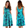 Turquoise Bubble Butterfly Print Dress-grizzshop