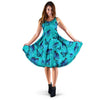 Turquoise Bubble Butterfly Print Dress-grizzshop