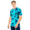 Turquoise Bubble Butterfly Print Men T Shirt-grizzshop