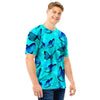 Turquoise Bubble Butterfly Print Men T Shirt-grizzshop