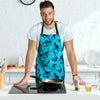 Turquoise Bubble Butterfly Print Men's Apron-grizzshop