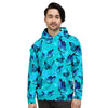 Turquoise Bubble Butterfly Print Men's Hoodie-grizzshop